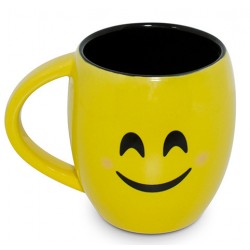 Keramikas krūze ar smaidiņu "Laime", tējai, kafijai un citiem dzērieniem, tilpums 300 ml